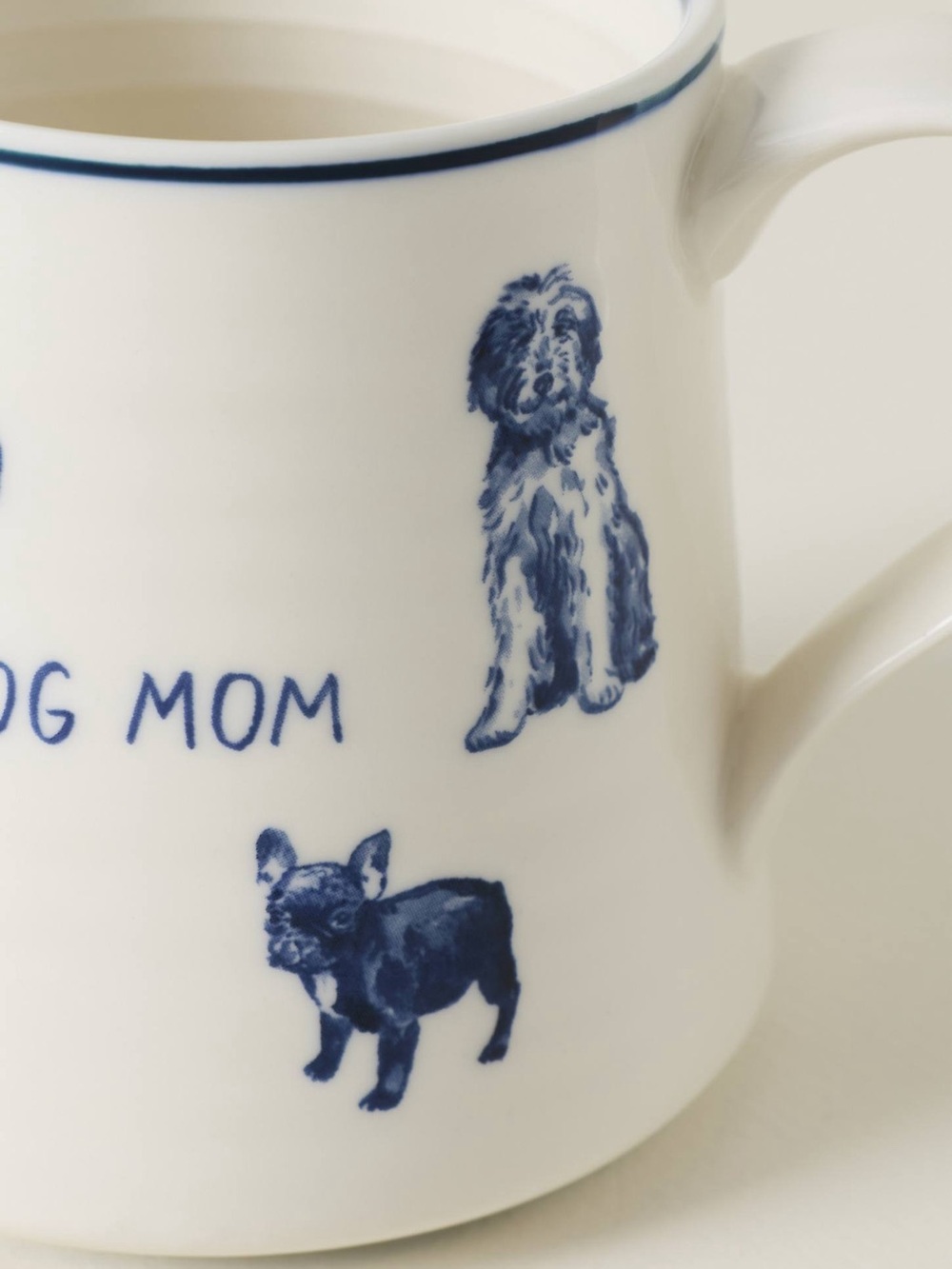 NWT Anthropologie Dog Mom Ceramic Mug in Blue and White - Picture 2 of 3